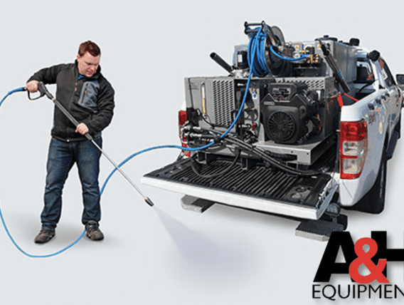 Truck mounted deals high pressure washer